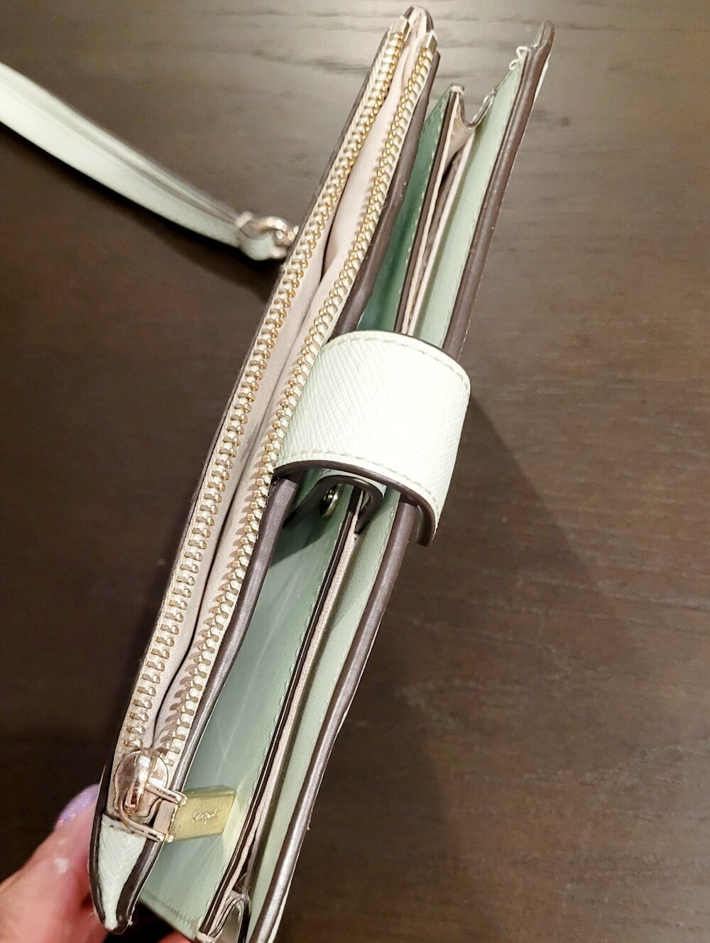 Kate Spade Light Mint Saffiano Leather Zip Wallet/Wrislet - Picture 9 of 10